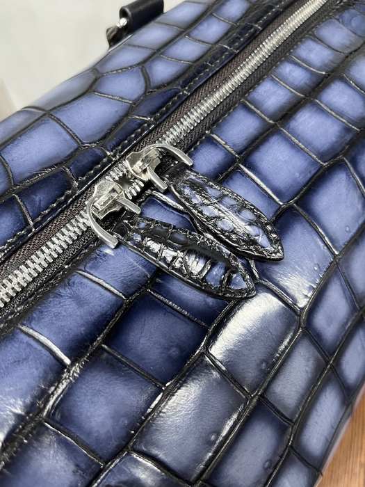 Berluti Crocodile Leather Tote Navy 01A