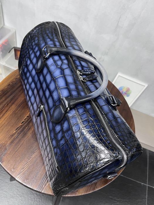 Berluti Crocodile Leather Tote Navy 01A