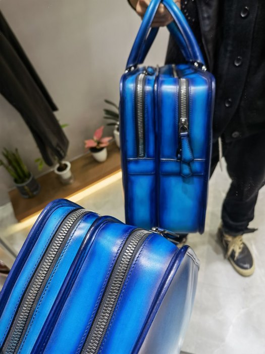 Berluti Stylish Tote with Practicality Blue 01A