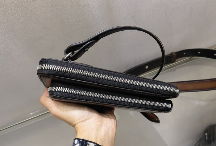 Berluti Tote Bag with Leather Finish Brown 01A