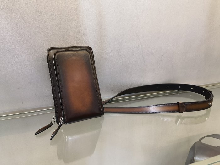 Berluti Tote Bag with Leather Finish Brown 01A