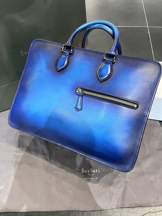 Berluti Tote bag with elegant design traits Blue 01A