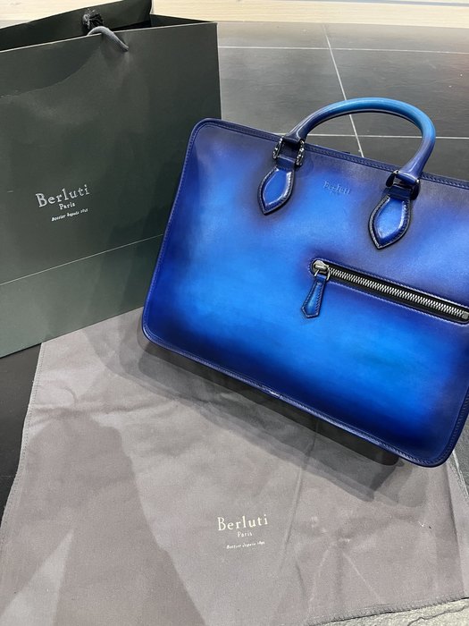 Berluti Tote bag with elegant design traits Blue 01A