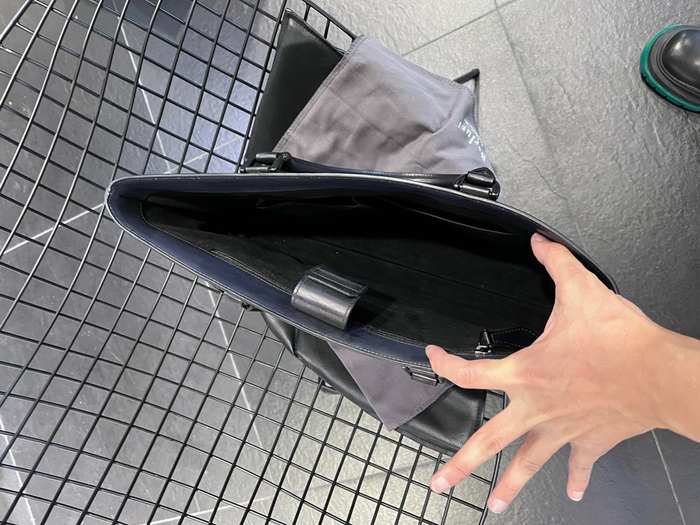 Berluti Tote bag with sleek design traits Navy 01A