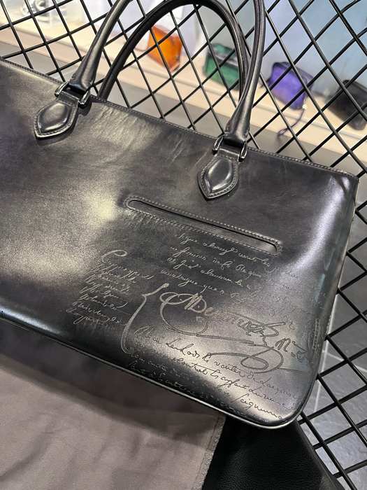 Berluti Tote bag with sleek design traits Navy 01A