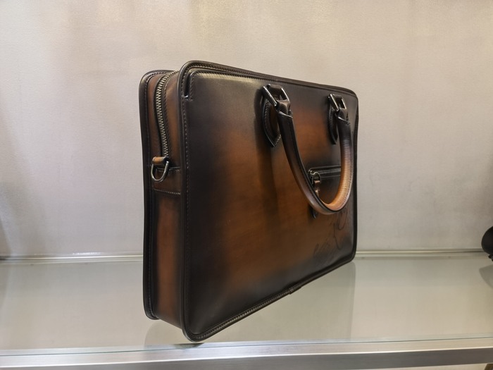 Berluti Tote bag with stylish traits Brown 01A 2