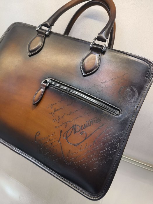 Berluti Tote bag with stylish traits Brown 01A 2