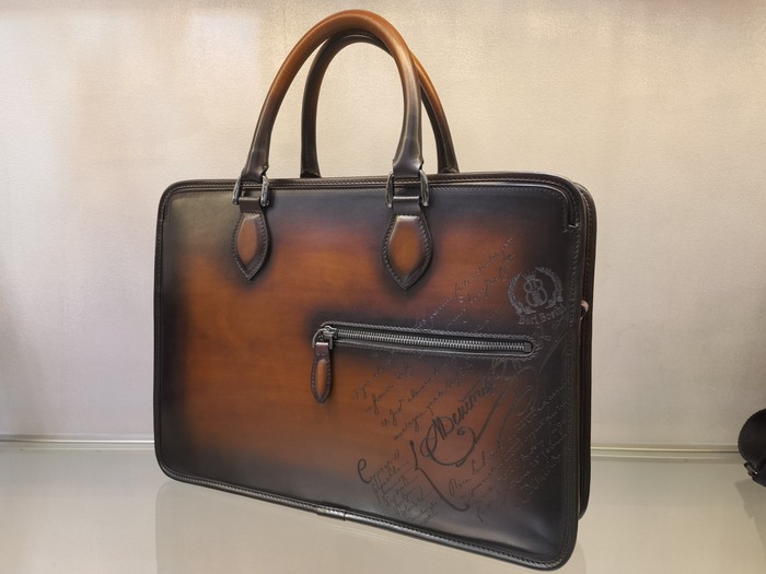 Berluti Tote bag with stylish traits Brown 01A 2