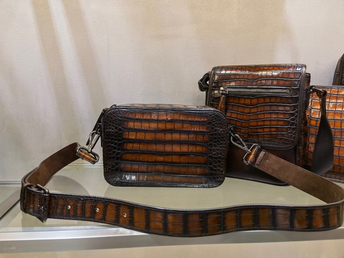 Berluti Tote bag with textured leather Brown 01A