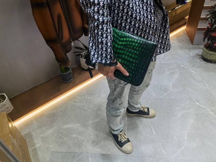 Berluti Tote bag with textured leather Green 01A