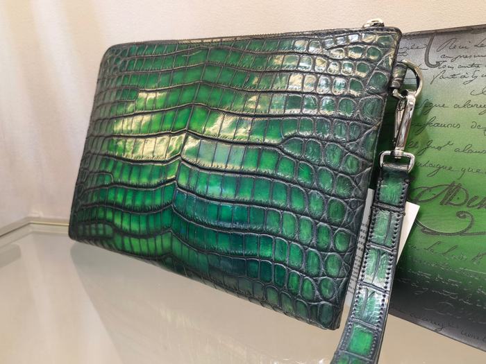 Berluti Tote bag with textured leather Green 01A