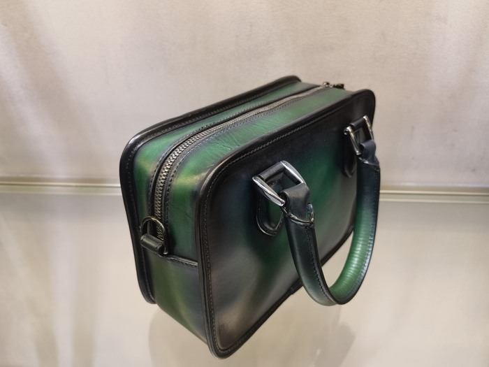 Berluti Tote with structured design Green 01A