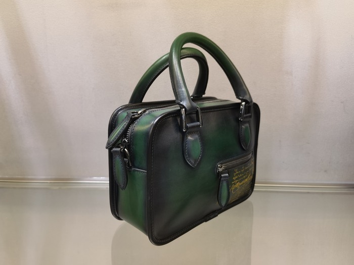 Berluti Tote with structured design Green 01A