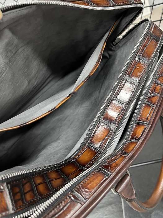 Berluti Tote with textured leather Brown 01A