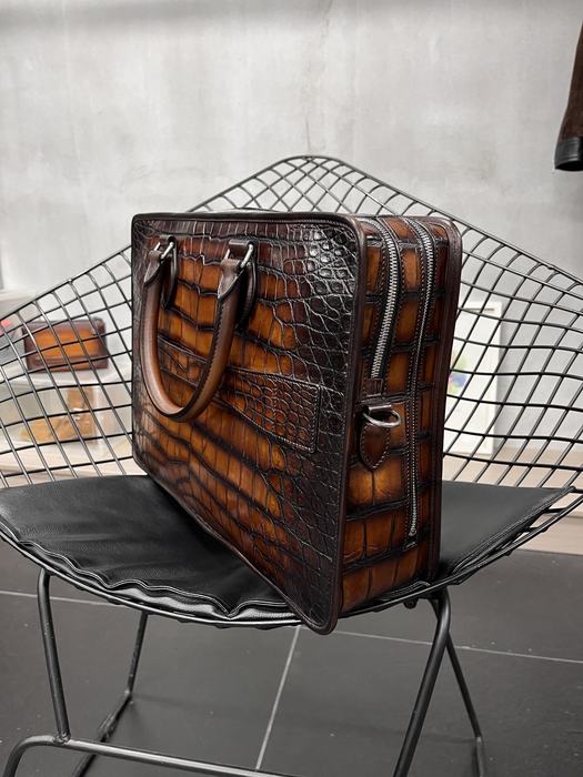 Berluti Tote with textured leather Brown 01A