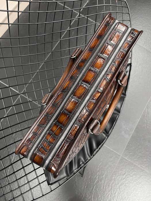 Berluti Tote with textured leather Brown 01A