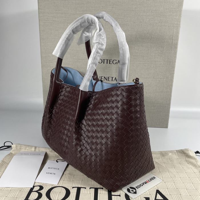Bottega Veneta Tote bag with woven texture Burgundy 01A