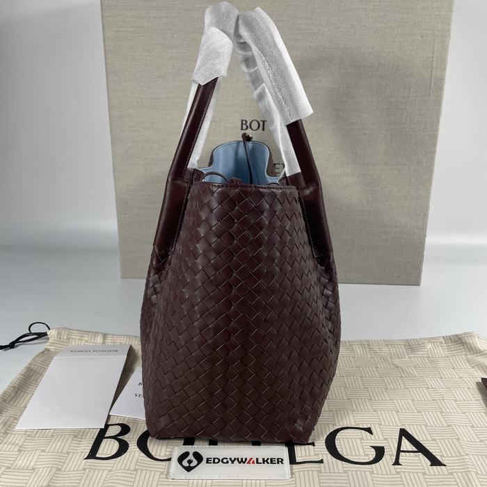 Bottega Veneta Tote bag with woven texture Burgundy 01A