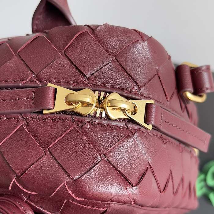Bottega Veneta Woven Leather Tote Burgundy 01A