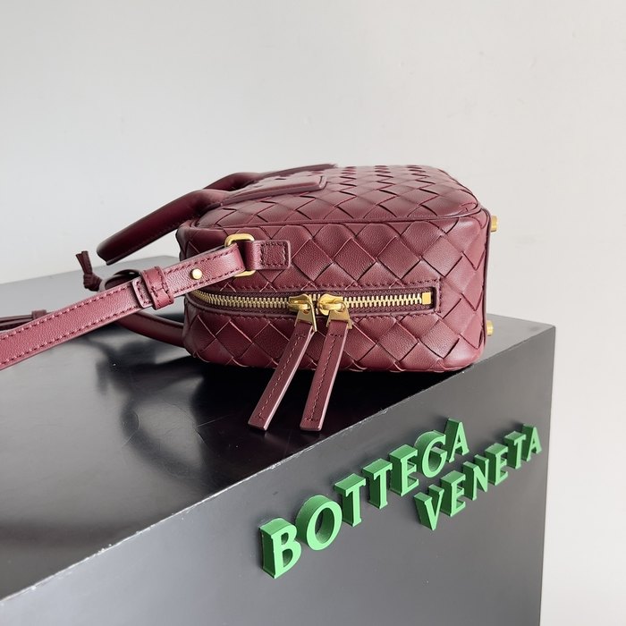 Bottega Veneta Woven Leather Tote Burgundy 01A