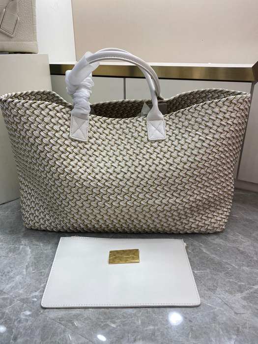 Bottega Veneta Woven Tote Bag Beige 01A