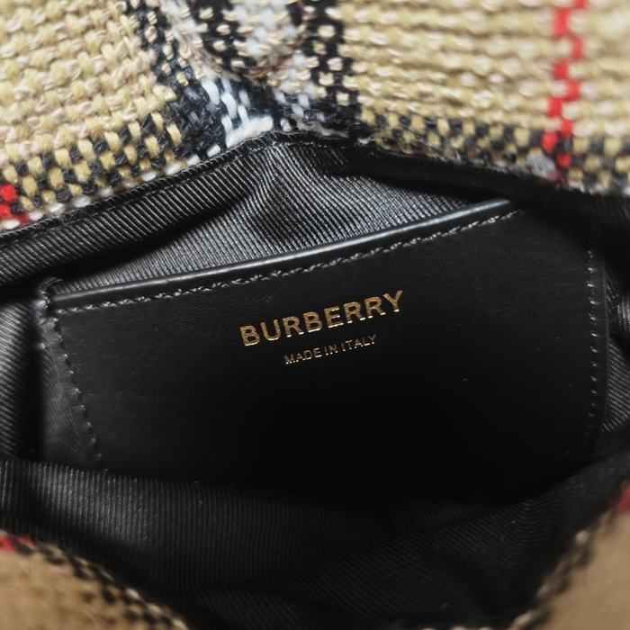 Burberry Checked Tote with stylish patterns Beige 01A