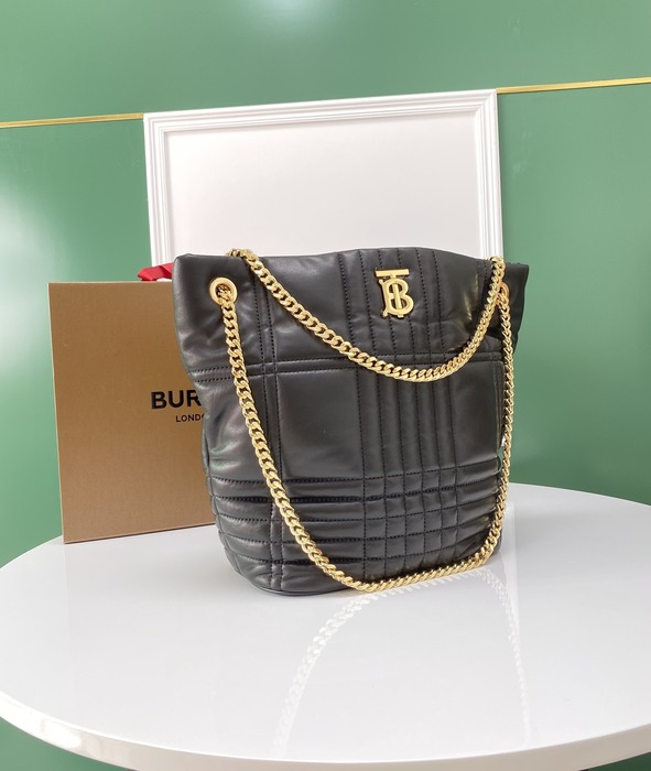 Burberry Quilted Tote with Chain Details Tan 01A