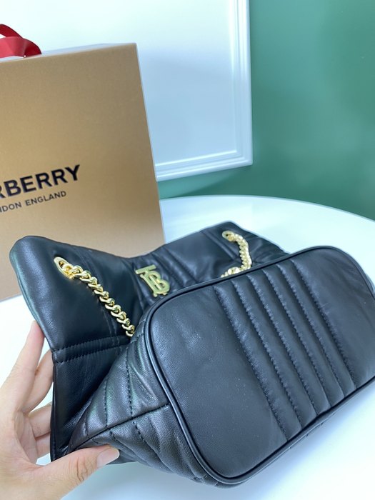 Burberry Quilted Tote with Chain Details Tan 01A