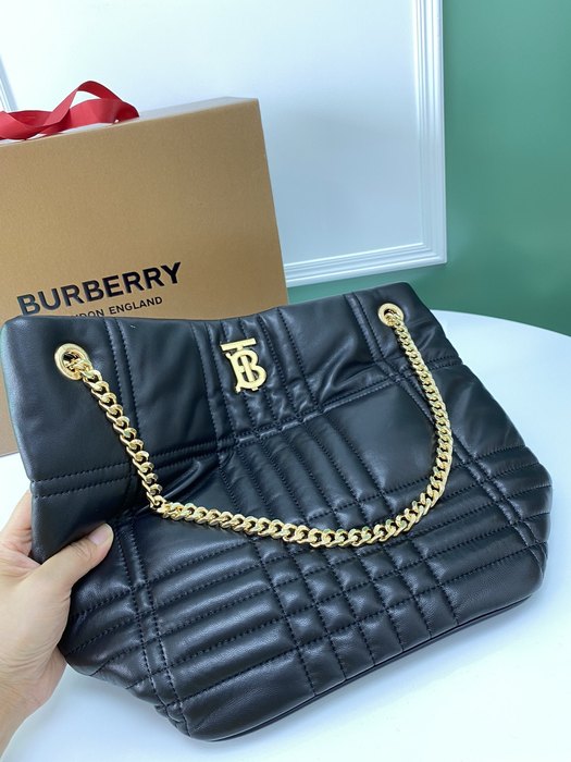 Burberry Quilted Tote with Chain Details Tan 01A