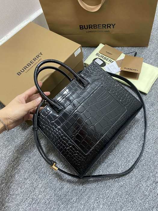 Burberry Tote bag with croc texture Black 01A