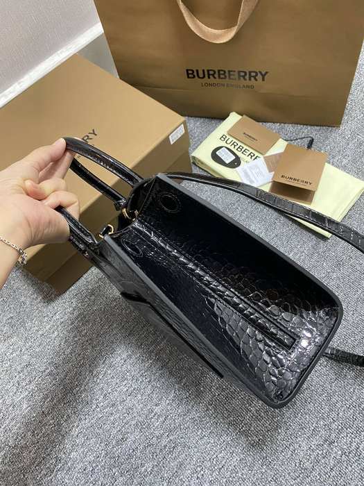 Burberry Tote bag with croc texture Black 01A