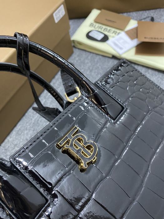 Burberry Tote bag with croc texture Black 01A
