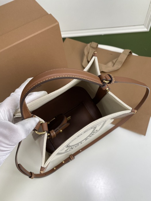 Burberry Tote bag with leather accents Beige 01A 2