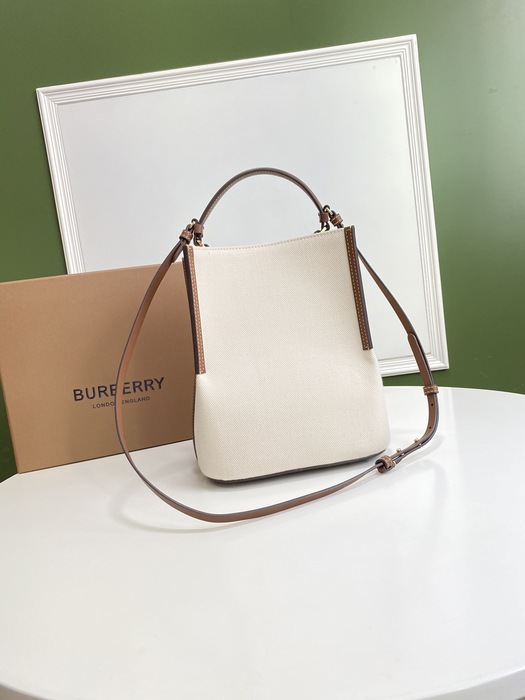 Burberry Tote bag with leather accents Beige 01A 2