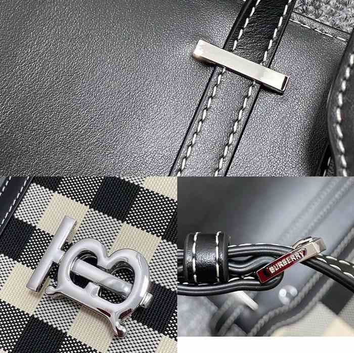 Burberry Tote bag with stylish traits Beige 01A 4