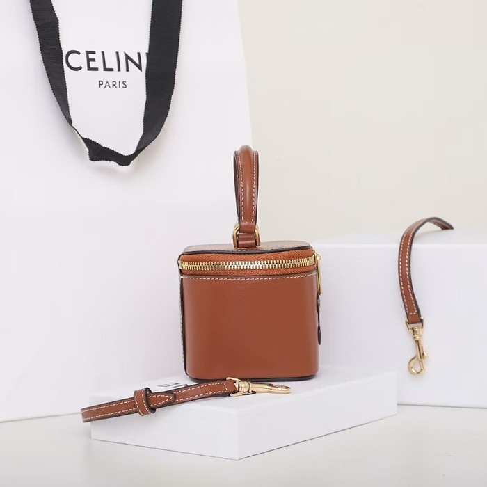 Celine Tote Bag with Structured Features Brown 01A