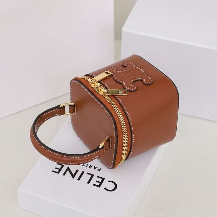 Celine Tote Bag with Structured Features Brown 01A