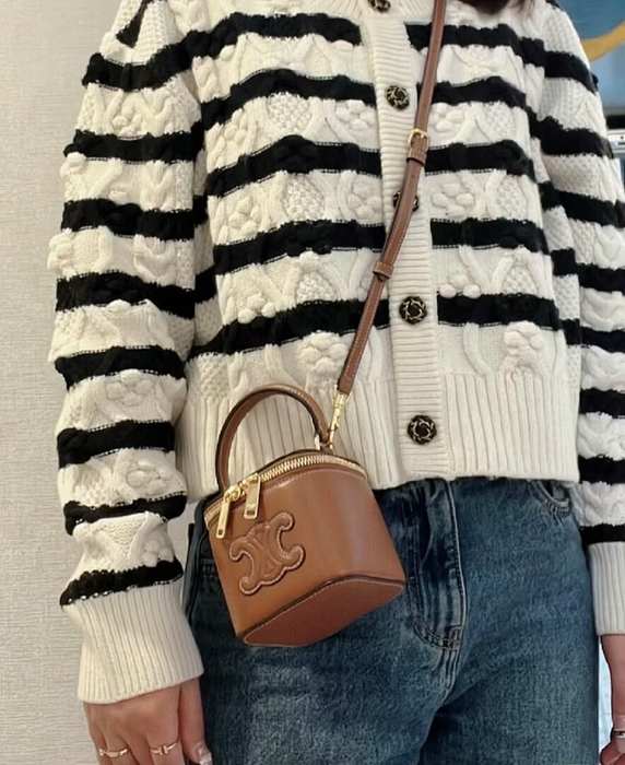 Celine Tote Bag with Structured Features Brown 01A