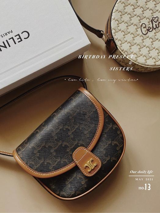 Celine Tote Bag with Stylish Traits Brown 01A 2