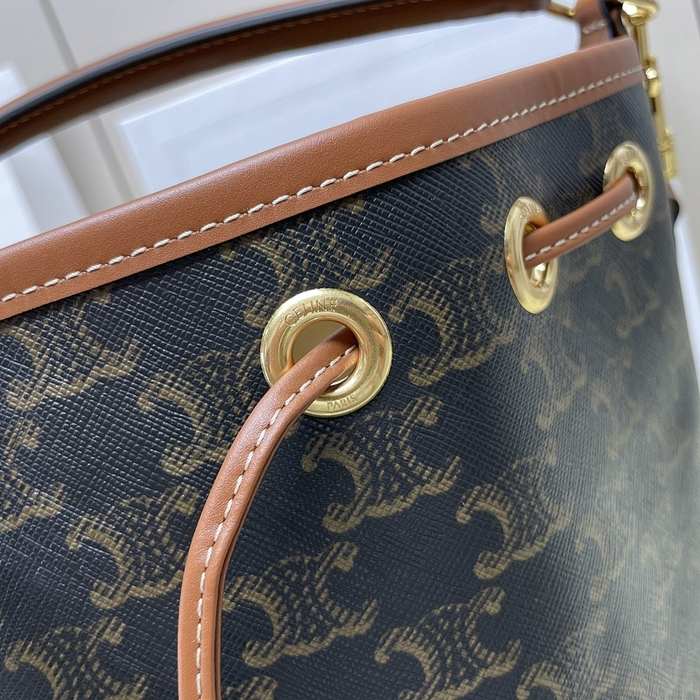 Celine Tote bag with drawstring and leather accents Grey 01A