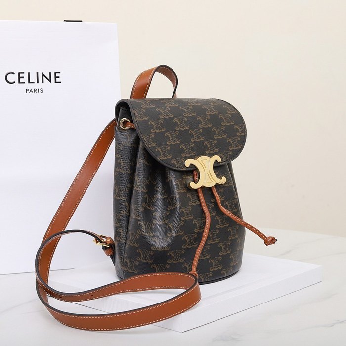 Celine Tote bag with elegant contours Brown 01A