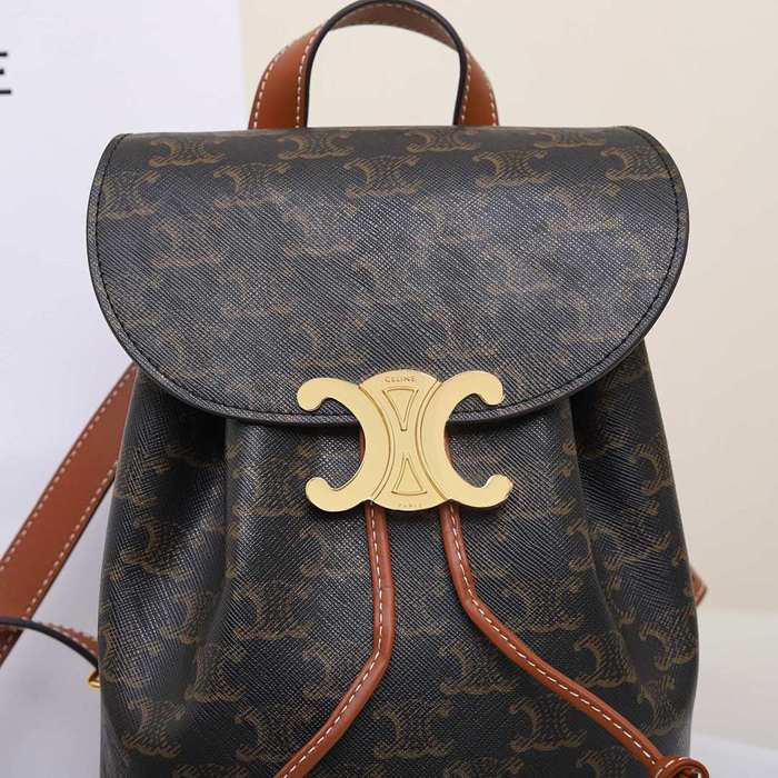 Celine Tote bag with elegant contours Brown 01A