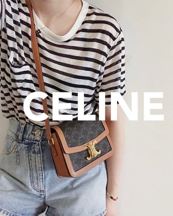 Celine Tote bag with leather accents Brown 01A