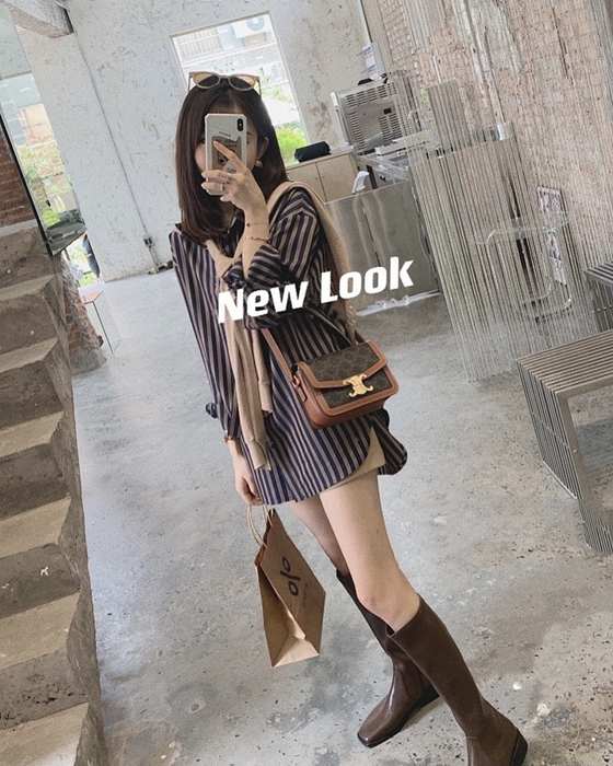 Celine Tote bag with leather accents Brown 01A