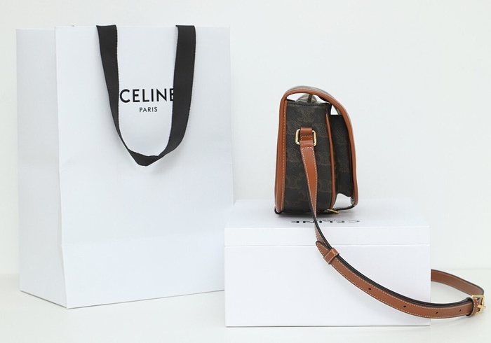 Celine Tote bag with leather surface Brown 01A