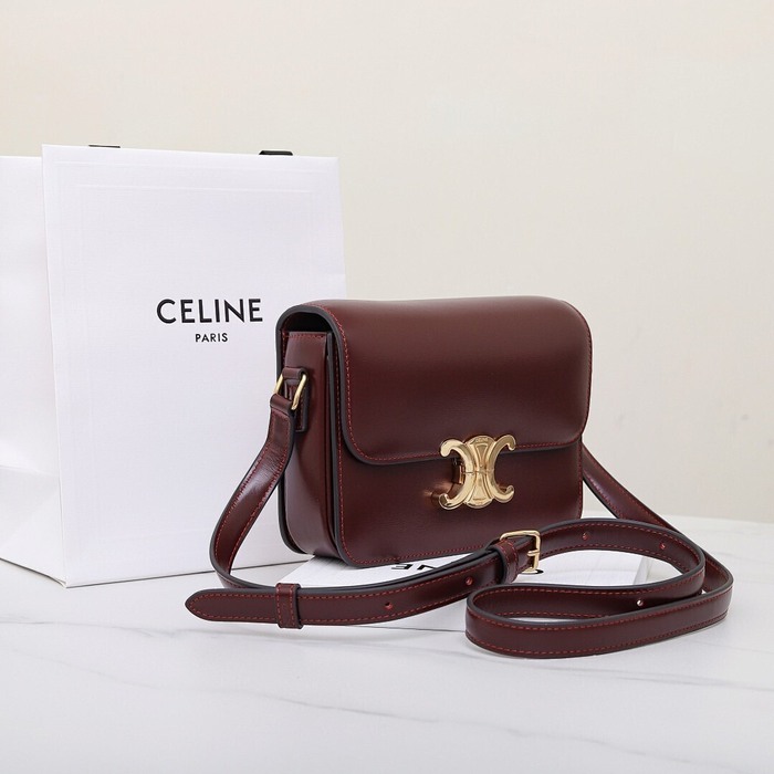 Celine Tote bag with structured design Burgundy 01A