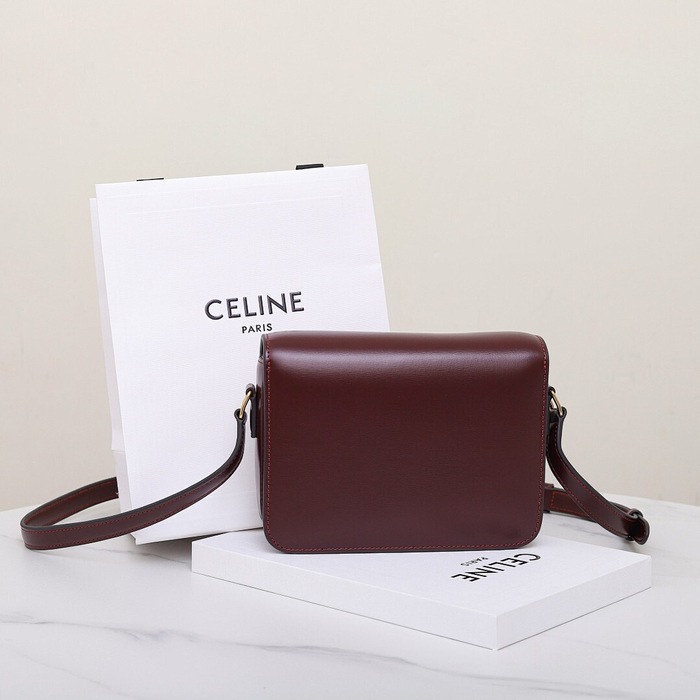 Celine Tote bag with structured design Burgundy 01A