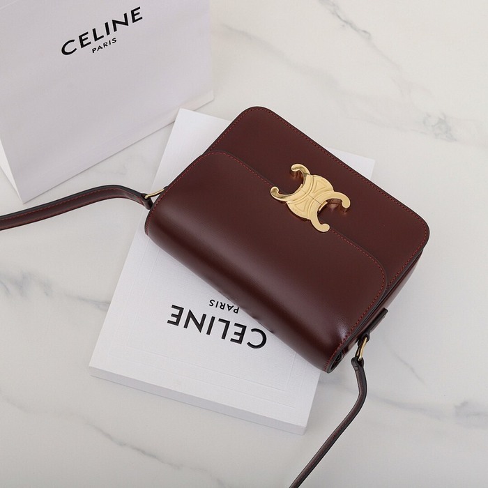 Celine Tote bag with structured design Burgundy 01A