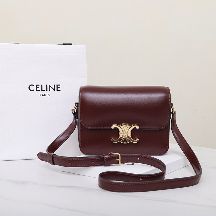 Celine Tote bag with structured design Burgundy 01A