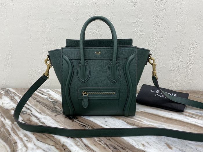 Celine Tote bag with structured design Green 01A
